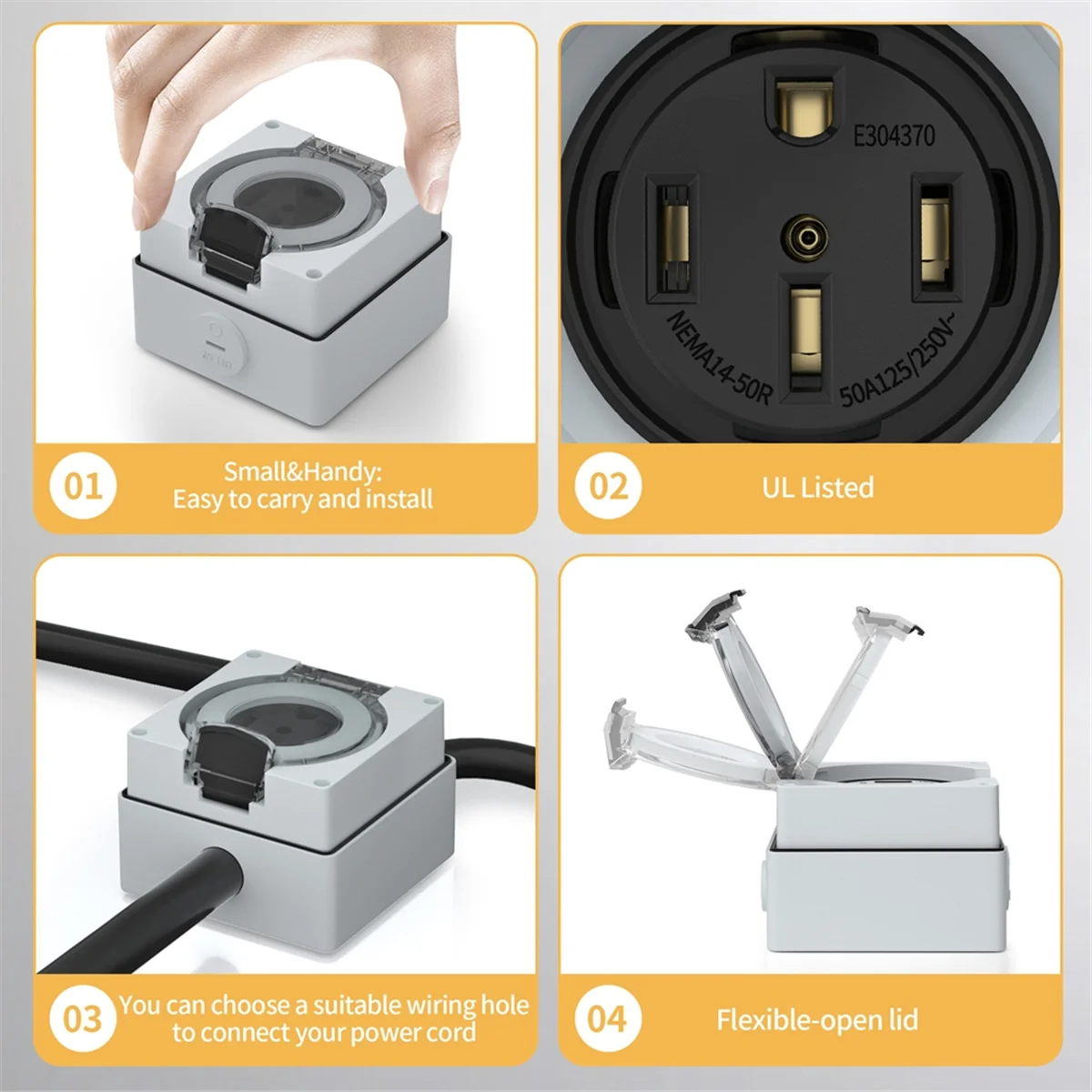 AT16 50Amp Power Outlet Box, 1 - Outdoor Power Receptacle Box review and price