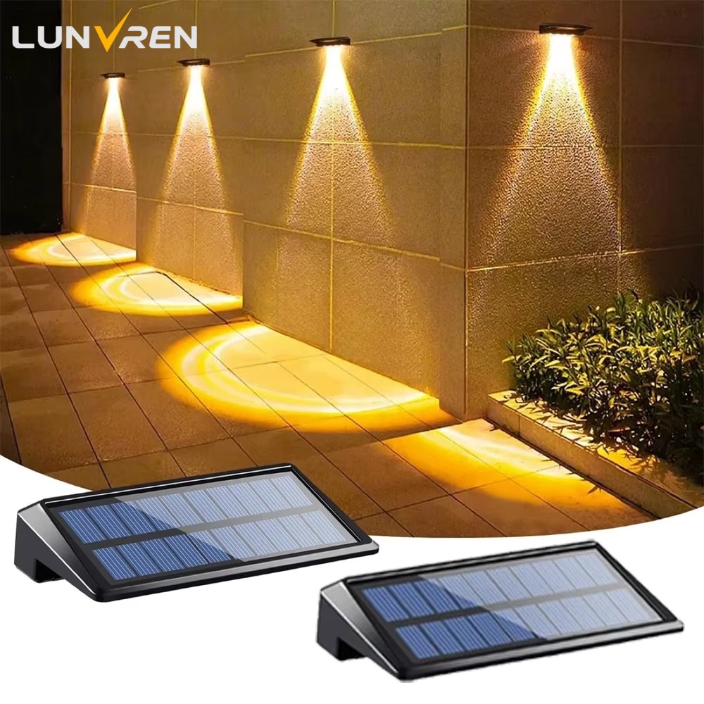 2 Pack Solar Wall Lights 4 LED - Outdoor Power Post review and price