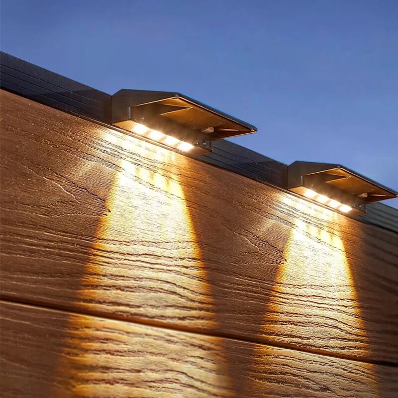 2 Pack Solar Wall Lights 4 LED - Outdoor Power Post review and price