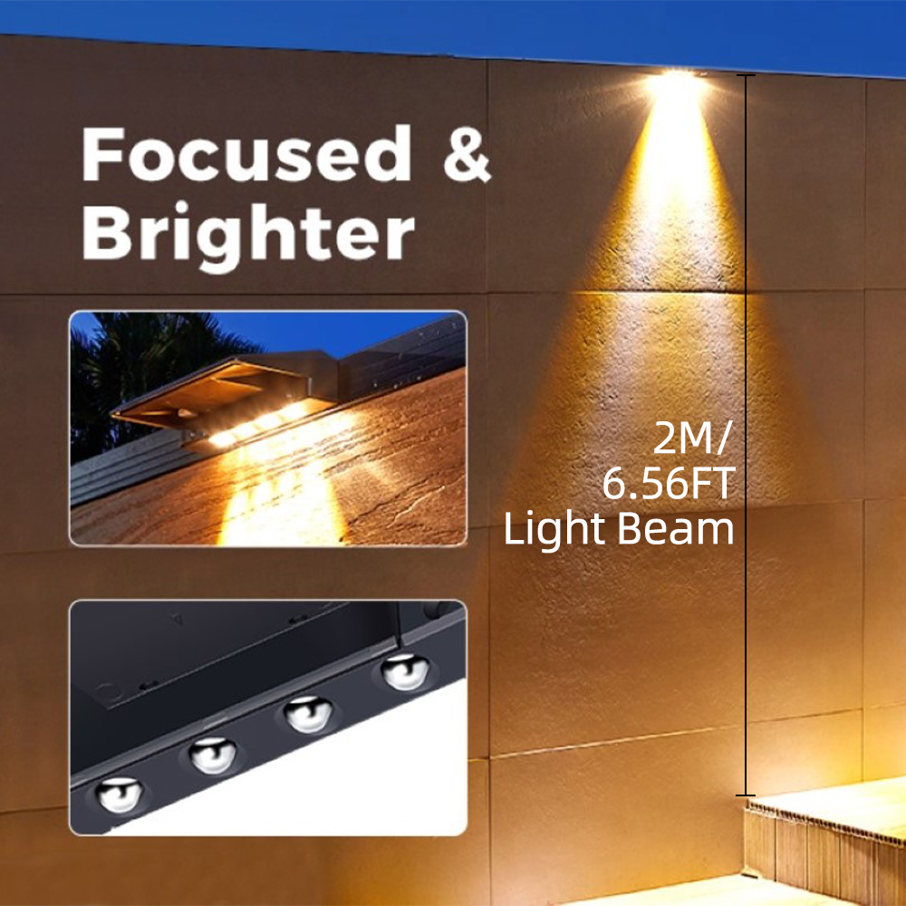 2 Pack Solar Wall Lights 4 LED - Outdoor Power Post review and price