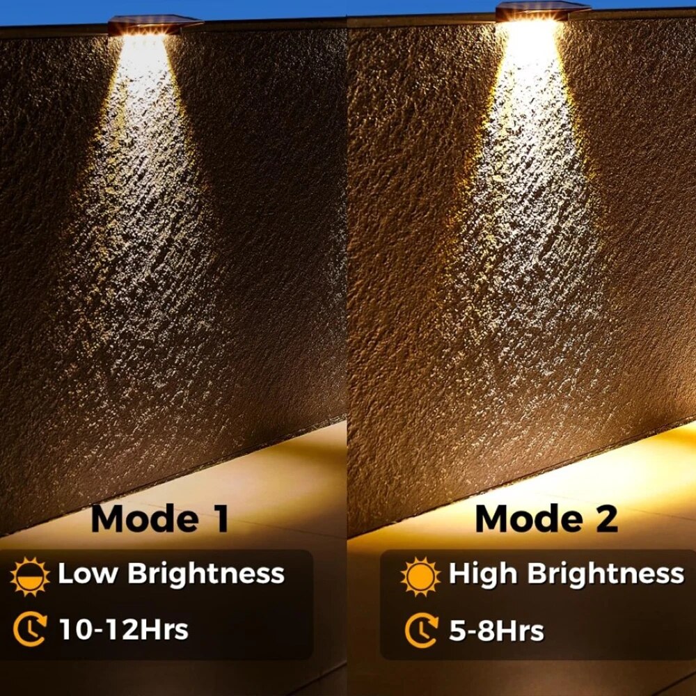 2 Pack Solar Wall Lights 4 LED - Outdoor Power Post review and price