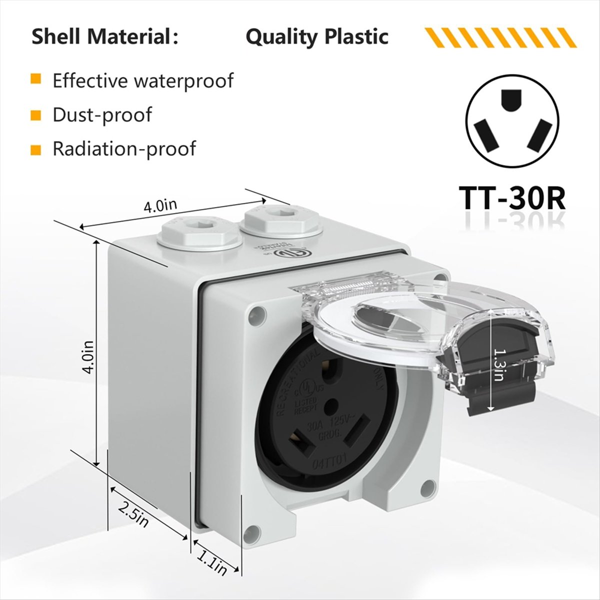 HHTL 30Amp Power Outlet Box,12 - Outdoor Power Receptacle Box review and price